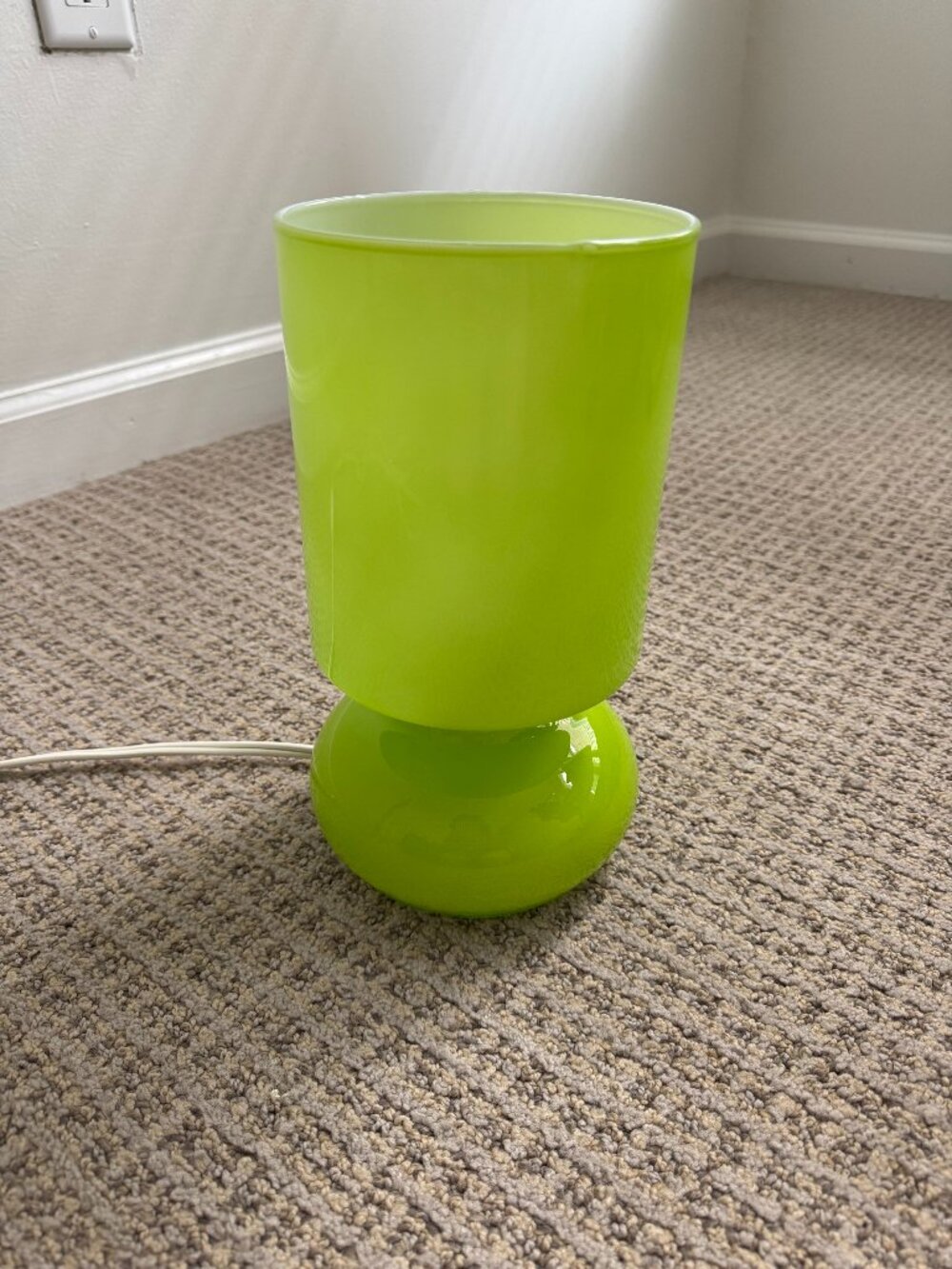 Ikea Lykta Kelly Green Glass Table Lamp Mushroom Vintage Dark Green Y2K WORKS